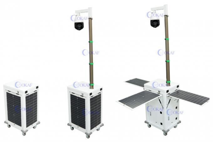 4G AI Camera Cabinet de seguridad móvil con energía solar para el monitoreo del sitio de construcción 0