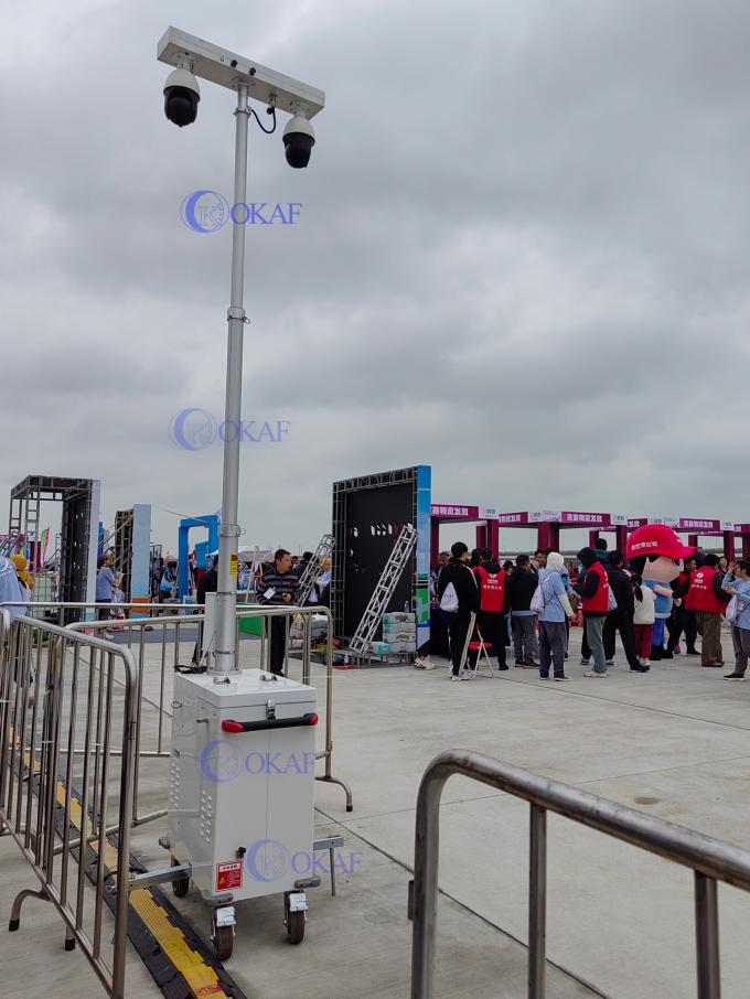 4G AI Camera Cabinet de seguridad móvil con energía solar para el monitoreo del sitio de construcción 2