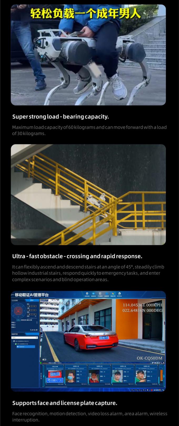 OKAF AI Vigilancia Autónomo Robot de Patrulla de Seguridad Robot de Guardia Industrial Perro Robot de Seguridad Inteligente Robot Cuádruple 3