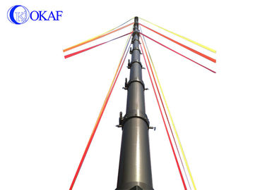elevación manual del palo de la altura del 18m de poste del torno telescópico estable de la mano con el alambre de individuo