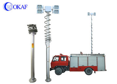 Torre ligera neumática móvil montada vehículo del palo de la aleación de aluminio para el coche de bomberos
