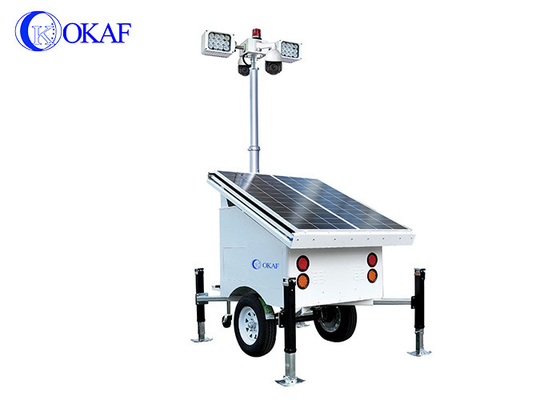 OKAF sitio de construcción torre de vigilancia de luz 4G 5G móvil CCTV trailer torre de seguridad solar cámara