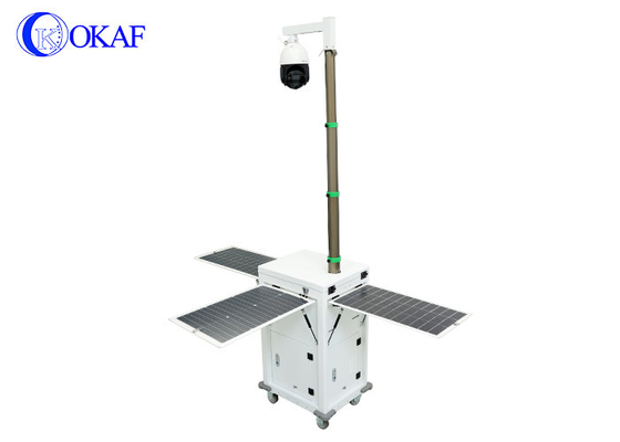 4G AI Camera Cabinet de seguridad móvil con energía solar para el monitoreo del sitio de construcción