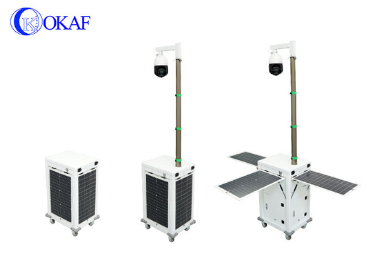 4G AI Camera Cabinet de seguridad móvil con energía solar para el monitoreo del sitio de construcción