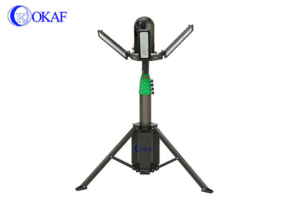 Torre de iluminación LED telescópica portátil con batería incorporada y trípode para eventos al aire libre