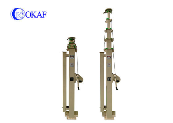 5m 6m 7m 8m 50KG peso de la carga útil de acero mástil telescópico manual cabrestante mástil manivelado