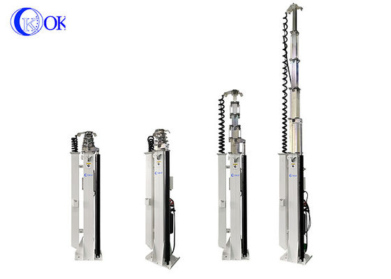 Mástil telescópico hidráulico de alta resistencia con capacidad de carga de 100 kg, trípode para antena de radar, mástil telescópico