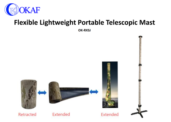Mástil telescópico ligero y portátil para antena